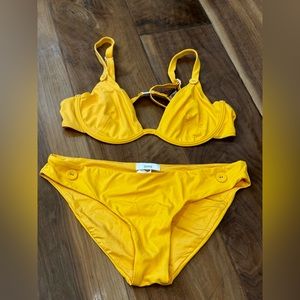 ONIA yellow two piece bikini
